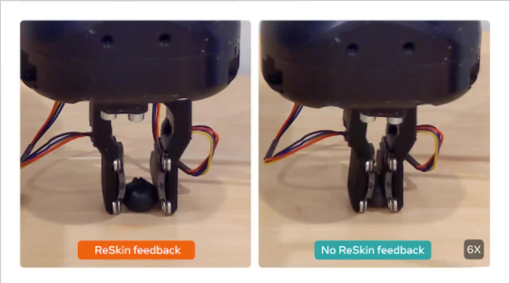 示例顯示如何ã?ReSkin 在拿起藍莓時顯著改善了觸è§?